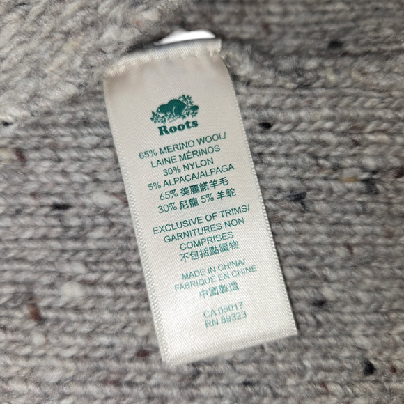 Roots Canada Womens XS Sweater Tan Oatmeal Heathered Knit Wool Alpaca Jumper - Picture 11 of 12